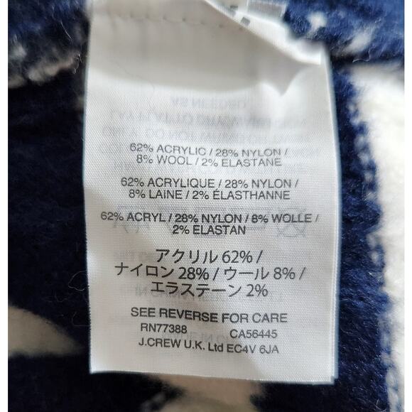 J. Crew Crewneck Pullover Sweater Cable Knit Side Buttons Blue White Size Small - Picture 10 of 11